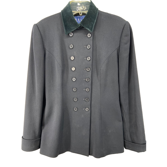 Ralph Lauren Coat Womens Sz 2 Vintage Wool‎ Military Army Officer USA Union Made - Picture 1 of 12